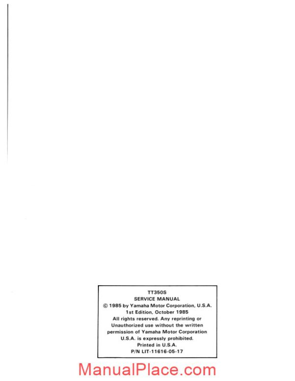 yamaha tt350s 85 service manual page 3