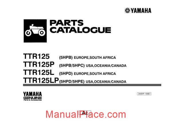 yamaha ttr125 parts catalogue page 1