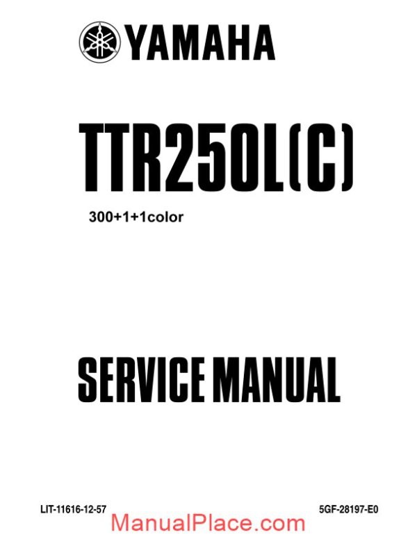 yamaha ttr250l 99 service manual page 1