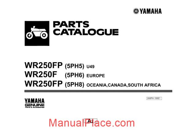 yamaha wr250 parts catalogue page 1