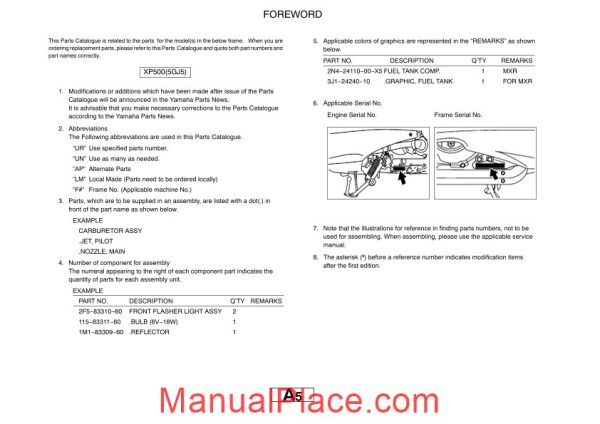 yamaha xp500 parts catalogue page 4