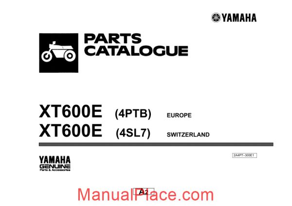 yamaha xt600e parts catalogue page 1