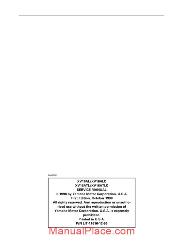 yamaha xv16 road star 98 service manual page 2