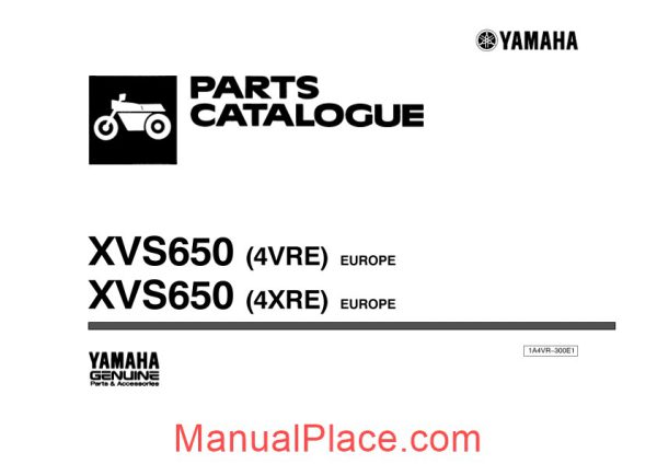 yamaha xv650 parts catalogue page 1