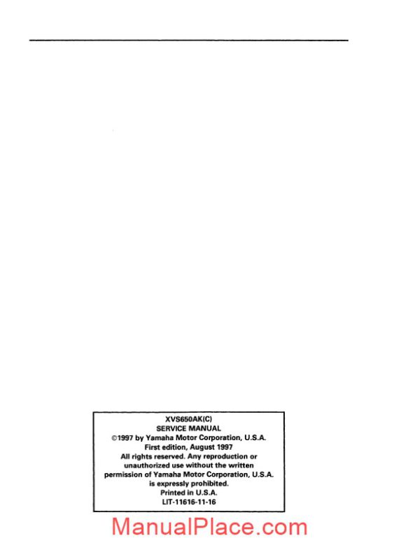 yamaha xvs 650 drag star 97 service manual page 3