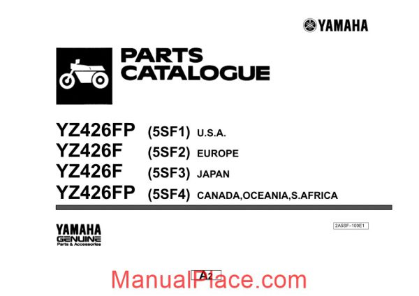 yamaha yz426 parts catalogue page 1