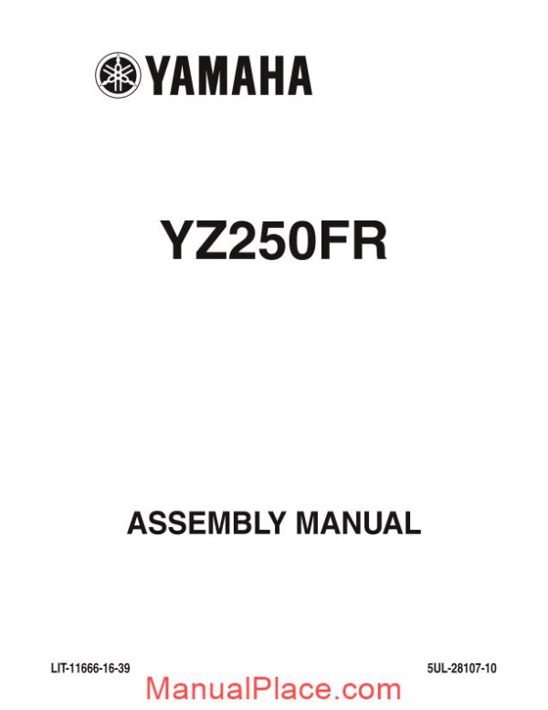 yamaha yzf 250fr assembly manual page 3