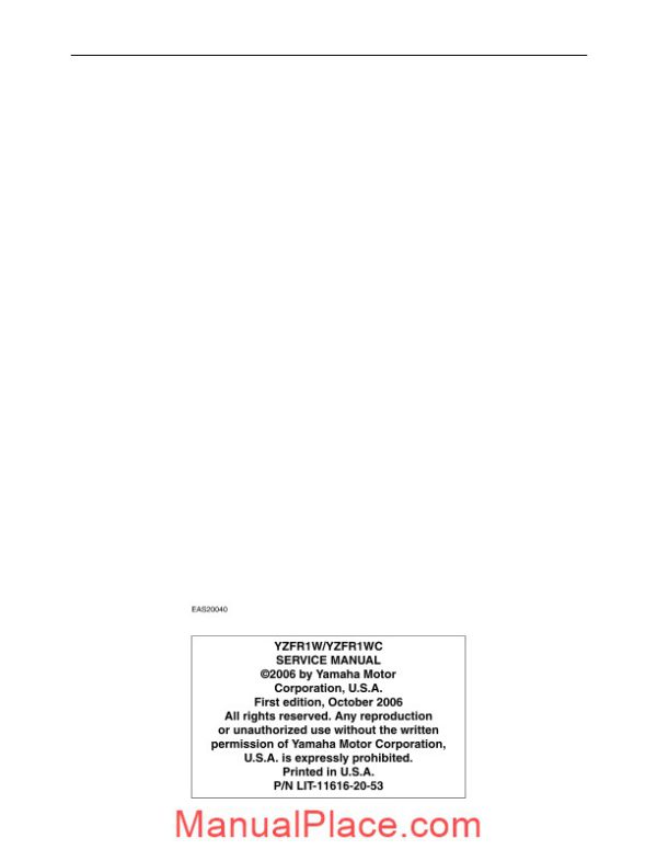 yamaha yzfr1 2007 r1 service manual page 2