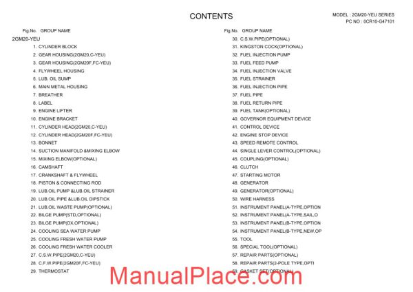 yanmar 2gm20 parts list page 4