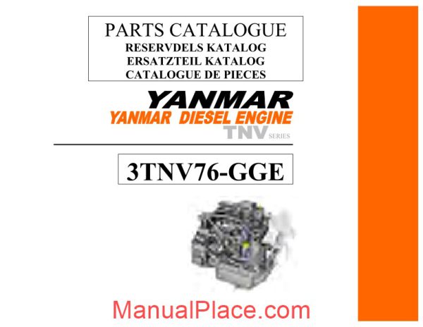 yanmar 3tnv76 gge parts catalog engine page 1