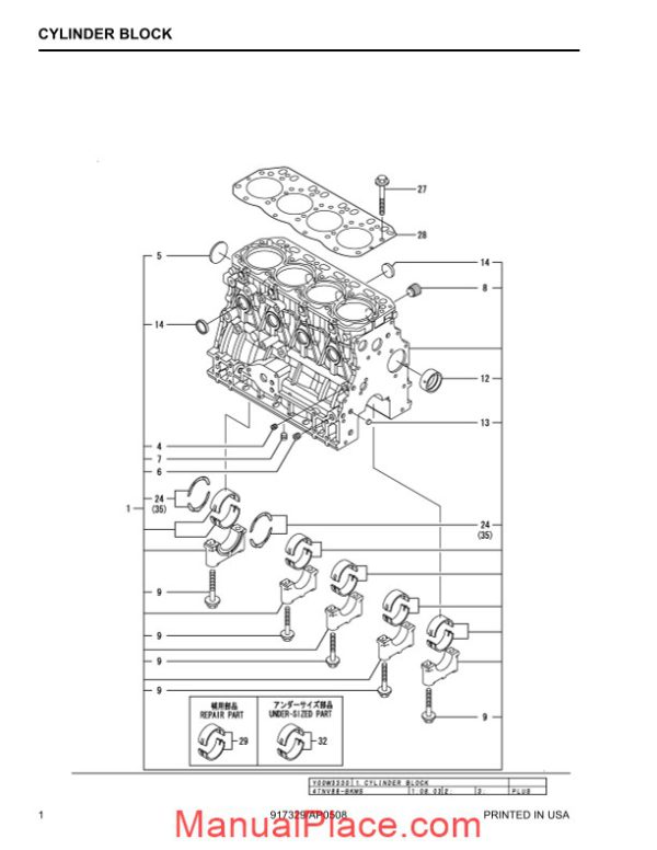 yanmar 3tnv88 4tnv88 engine 917329 sl3640 sl3840 sl4240 parts manual page 4