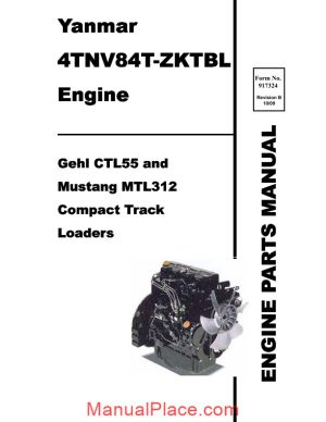 yanmar 4tnv84t ctl55 compact track loader engine parts manual 917324b page 1