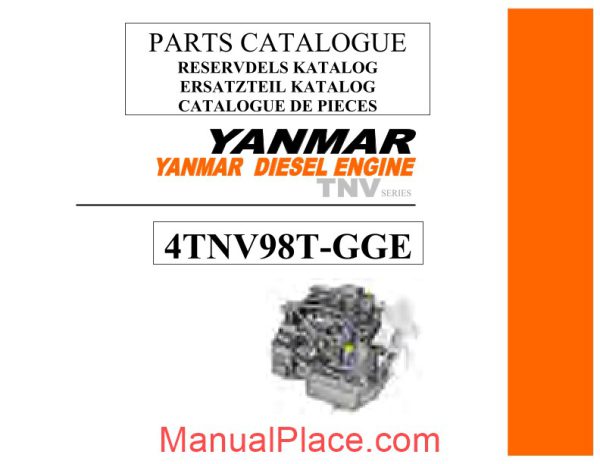 yanmar 4tnv98t gge engine parts catalog page 1