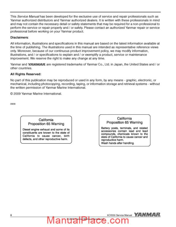 yanmar 6cx530 service manual page 3