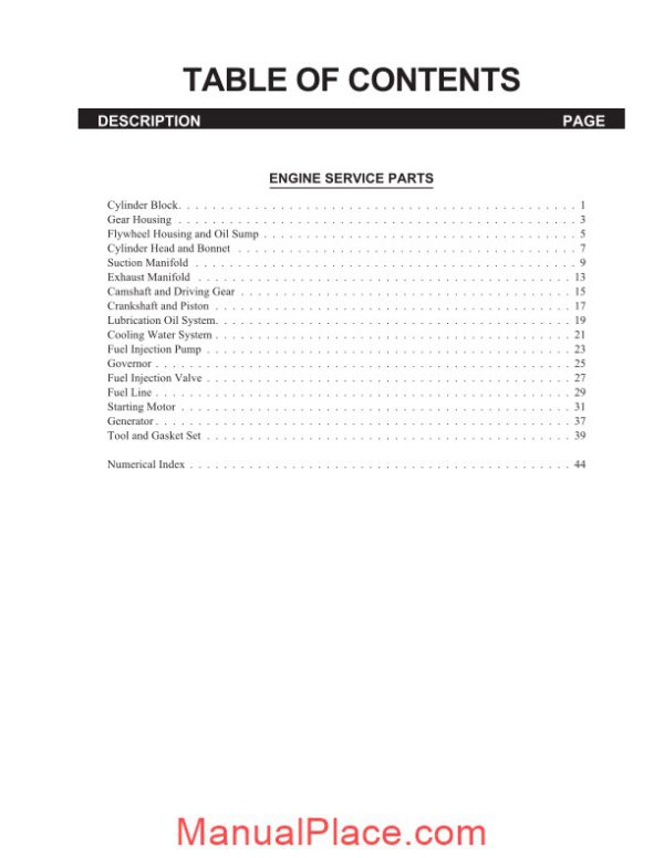 yanmar engine 917105c sl3635 sl3935 sl3640 sl38400 sl4240 parts manual page 3