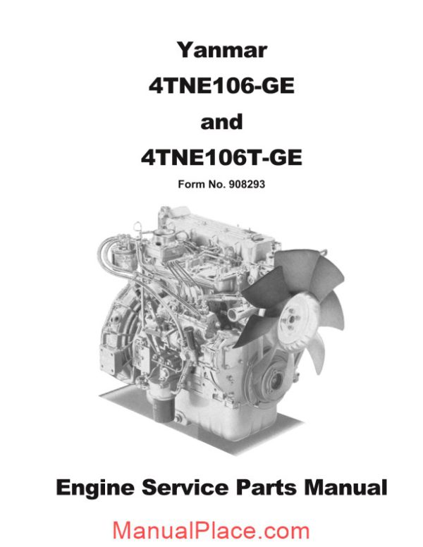 yanmar engine sl7600 sl7800 skid loader parts manual 908293 page 1