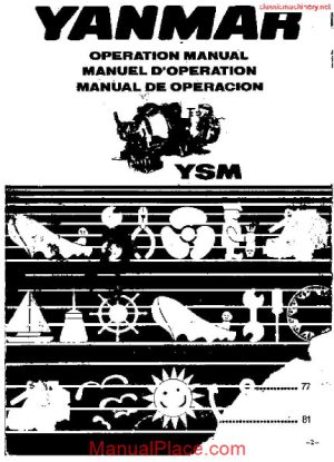 yanmar model ysm operators manual page 1