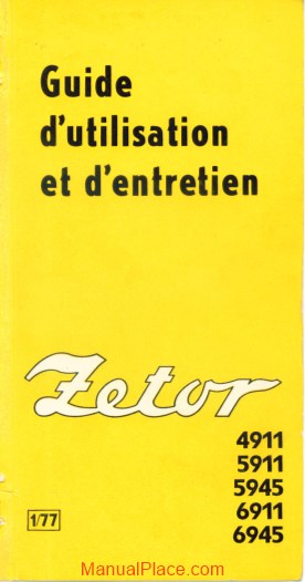 zetor 4911 5911 5945 6911 6945 guide utilisation entretien page 1