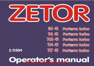 zetor 8641 9641 10641 11441 11741 operators manual page 1