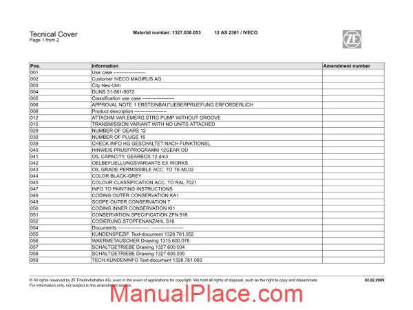 zf 12as2301 iveco 2009 spare parts catalog page 2