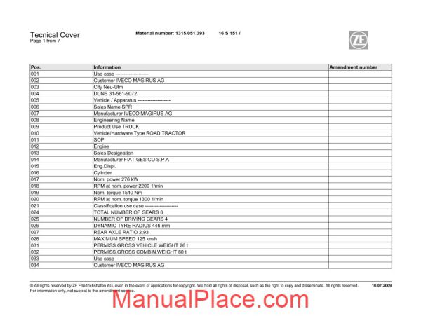 zf 16s 151 od 1315 051 393 2009 spare parts catalog page 2