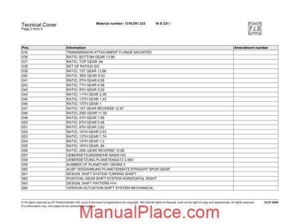 zf 16s 221 od 1316 051 333 2009 spare parts catalog page 3