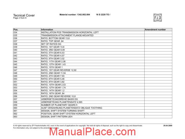 zf 16s 2220 to 1342 002 004 2009 spare parts catalog page 3