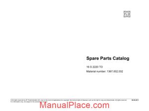 zf 16s 2220 to 1367 002 032 2011 spare parts catalog page 1