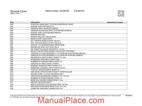 zf 16s 2220 to 1367 002 032 2011 spare parts catalog page 3