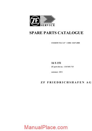 zf 16s151 renault trucks 2008 spare parts catalog page 1