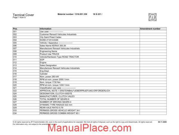 zf 16s221 en2009 spare parts catalog page 2