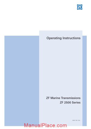 zf 2500 series marine transmission operating instructions page 1