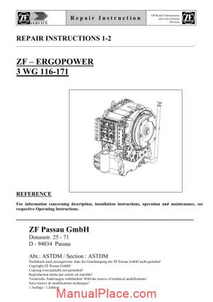 zf 3 6 116 171 e repair manual page 1