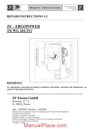 zf 3 6 261 311 e repair manual page 1