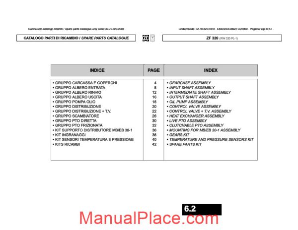 zf 320 marine transmision catalogue 3213 002 032 page 2