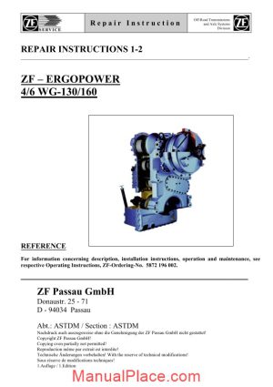 zf 4 6 130 160 e repair manual page 1