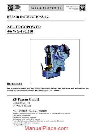 zf 4 6 190 210 e repair manual page 1