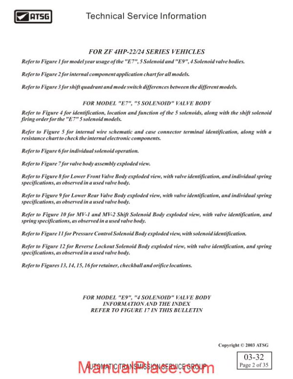 zf 4hp 22 24 automative transmission series diagnostic valve body information page 2