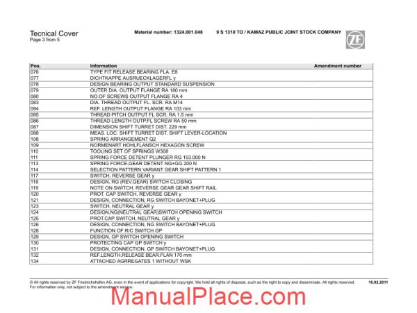 zf 9 s 1310 transmission spare parts catalog page 4