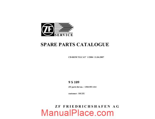 zf 9s109 1304 051 414 isuzu spare parts catalog page 1