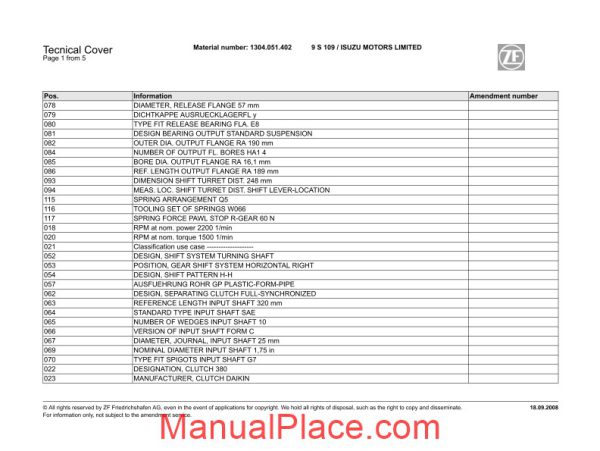 zf 9s109 spare parts catalog page 2