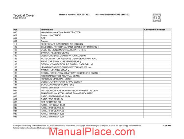 zf 9s109 spare parts catalog page 4