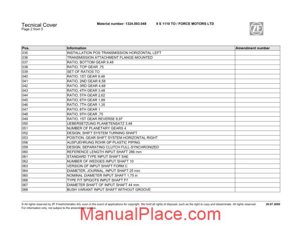 zf 9s1110 spare parts catalog page 3