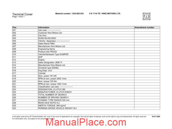 zf 9s1110td hino spare parts catalog page 2