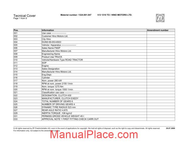 zf 9s1310to hino spare parts catalog page 2