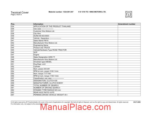 zf 9s1310to hino spare parts catalog page 3