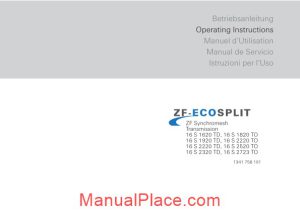 zf ecosplit 1341 758 101 operating instructions page 1