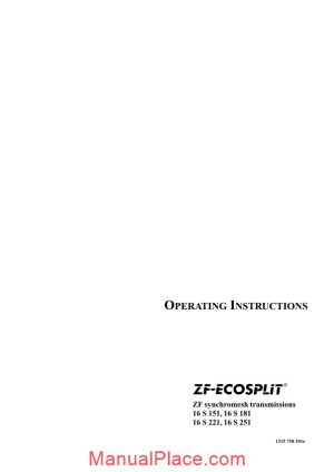 zf ecosplit operating instruction page 1