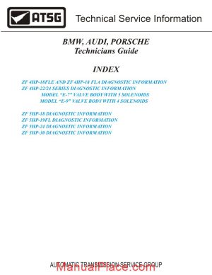 zf tech guide bmw audi porsche technicians guide by atsg 2003 page 1