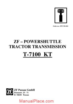 zf transmission powershuttle t 7100kt workshop manual page 1